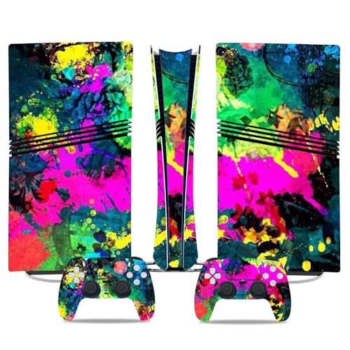 Für PS5 Pro Skin Disc Edition & Für PS5 Pro Skin Digital Edition Konsole Und Controller Vinyl Cover Skins Wraps Kratzfest Kompatibel 73973 Skins Wraps Geschenk(Disc Version) von ASBVRJF