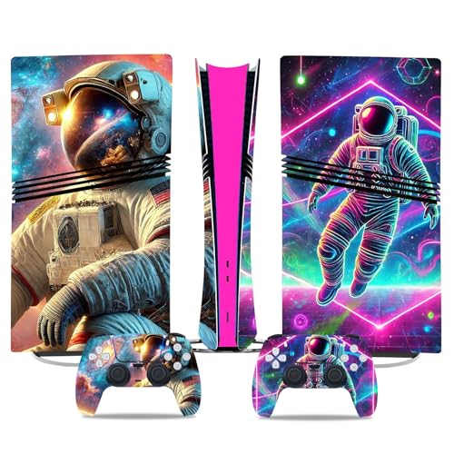 Für PS5 Pro Skin Disc Edition & Für PS5 Pro Skin Digital Edition Konsole Und Controller Vinyl Cover Skins Wraps Kratzfest Kompatibel 74772 Skins Wraps Geschenk(Disc Version) von ASBVRJF