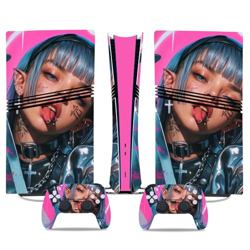 Für PS5 Pro Skin Disc Edition & Für PS5 Pro Skin Digital Edition Konsole Und Controller Vinyl Cover Skins Wraps Kratzfest Kompatibel 75358 Skins Wraps Geschenk(Digital Edition) von ASBVRJF