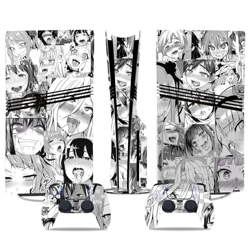 Für PS5 Pro Skin Disc Edition & Für PS5 Pro Skin Digital Edition Konsole Und Controller Vinyl Cover Skins Wraps Kratzfest Kompatibel 78146 Skins Wraps Geschenk(Disc Version) von ASBVRJF