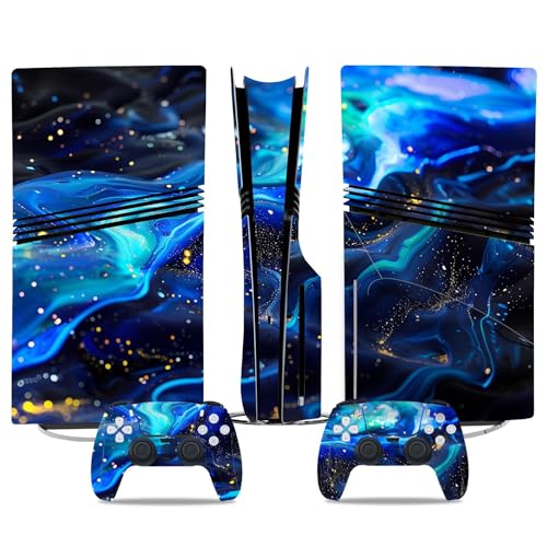 Für PS5 Pro Skin Disc Edition & Für PS5 Pro Skin Digital Edition Konsole Und Controller Vinyl Cover Skins Wraps Kratzfest Kompatibel 78614 Skins Wraps Geschenk(Disc Version) von ASBVRJF