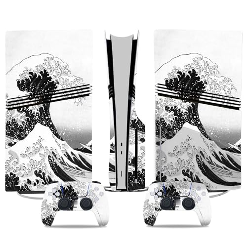 Für PS5 Pro Skin Disc Edition & Für PS5 Pro Skin Digital Edition Konsole Und Controller Vinyl Cover Skins Wraps Kratzfest Kompatibel 80294 Skins Wraps Geschenk(Digital Edition) von ASBVRJF