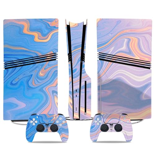 Für PS5 Pro Skin Disc Edition & Für PS5 Pro Skin Digital Edition Konsole Und Controller Vinyl Cover Skins Wraps Kratzfest Kompatibel 81001 Skins Wraps Geschenk(Disc Version) von ASBVRJF