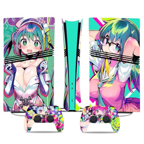 Für PS5 Pro Skin Disc Edition & Für PS5 Pro Skin Digital Edition Konsole Und Controller Vinyl Cover Skins Wraps Kratzfest Kompatibel 84234 Skins Wraps Geschenk(Disc Version) von ASBVRJF