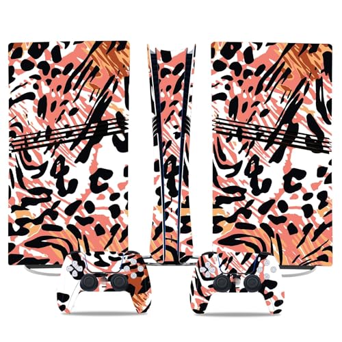 Für PS5 Pro Skin Disc Edition & Für PS5 Pro Skin Digital Edition Konsole Und Controller Vinyl Cover Skins Wraps Kratzfest Kompatibel 91726 Skins Wraps Geschenk(Disc Version) von ASBVRJF