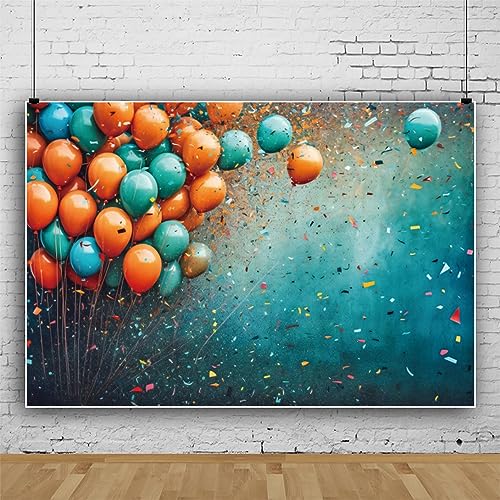 ASDCXZ Baby Geburtstag Party Hintergrund 3x2m, Turquoise Orange Blau Ballon Fotowand, Vinyl Fotobox für Erster Geburtstag Mädchen Junge, Portrait Fotostudios ASDCXZ Baby Geburtstag Party Hintergrund 3x2m, Turquoise Orange Blau Ballon Fotowand, Vinyl Fotobox für Erster Geburtstag Mädchen Junge, Portrait Fotostudios von ASDCXZ