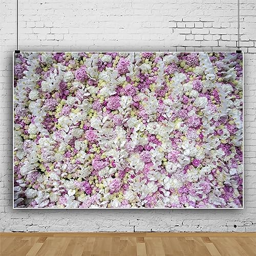 ASDCXZ Blumenwand Foto Hintergrund 3.6x2.5m, Weiß Gelb Rose Blume Wand Fotowand Hintergrund, Vinyl Fotobox Hintergrund für Hochzeit Geburtstag Party Fotografie, Portrait Fotostudios Hintergründe von ASDCXZ
