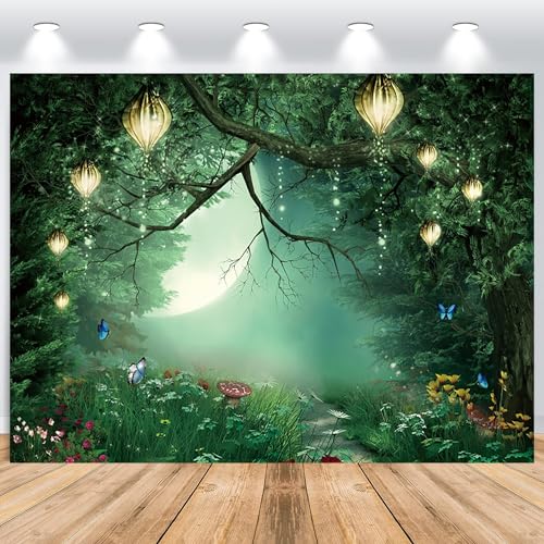 ASDCXZ Hintergrund Wald 3.6x2.5m, Vinyl Fotobox Hintergrund für Geburtstag Babydusche Wald Thema Party, Portrait Fotostudios Hintergründe von ASDCXZ