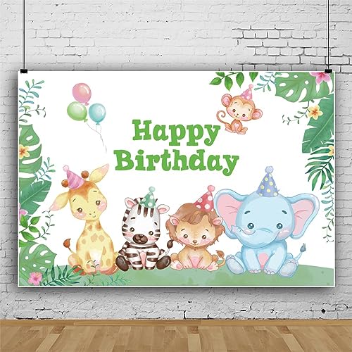 ASDCXZ Kinder Geburtstag Hintergrund 3x2m, Niedlich Tier Happy Birthday Bunt Fotowand Hintergrund, Vinyl Fotobox Hintergrund für Mädchen Junge Geburtstag Party, Portrait Fotostudios Hintergründe ASDCXZ Kinder Geburtstag Hintergrund 3x2m, Niedlich Tier Happy Birthday Bunt Fotowand Hintergrund, Vinyl Fotobox Hintergrund für Mädchen Junge Geburtstag Party, Portrait Fotostudios Hintergründe von ASDCXZ