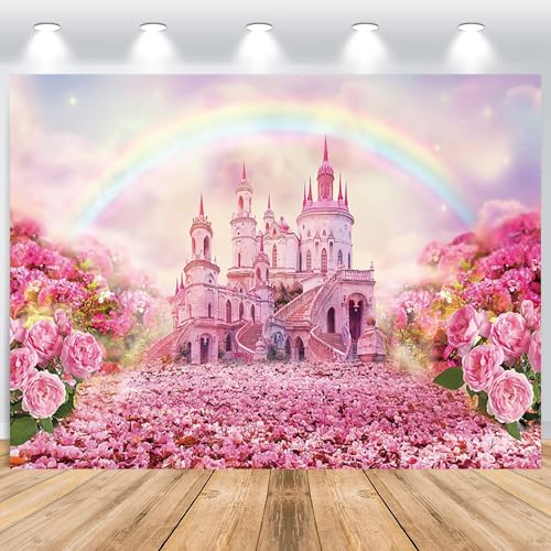 ASDCXZ Prinzessin Schloss Hintergrund 2.7x1.8m, Fantasy Rosa Schloss Blumen Regenbogen Fotowand Hintergrund, Vinyl Fotografie Hintergrund für Mädchen Geburtstag Hochzeit Party Foto Studio Shoot ASDCXZ Prinzessin Schloss Hintergrund 2.7x1.8m, Fantasy Rosa Schloss Blumen Regenbogen Fotowand Hintergrund, Vinyl Fotografie Hintergrund für Mädchen Geburtstag Hochzeit Party Foto Studio Shoot von ASDCXZ
