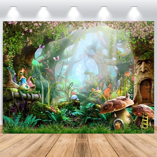 ASDCXZ Wald Hintergrund 3x2m, Märchen Wunderland Grün Pilz Haus Fotowand, Vinyl Fotobox für Geburtstag Babydusche Wald Thema Party, Portrait Fotostudios ASDCXZ Wald Hintergrund 3x2m, Märchen Wunderland Grün Pilz Haus Fotowand, Vinyl Fotobox für Geburtstag Babydusche Wald Thema Party, Portrait Fotostudios von ASDCXZ