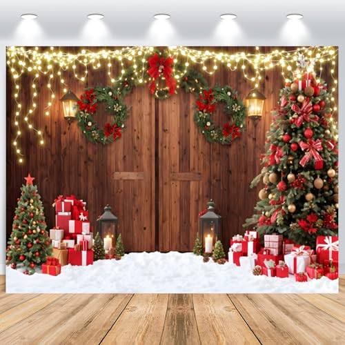 ASDCXZ Weihnachten Foto Hintergrund 2.5x1.8m, Schneefeld Geschenk Kasten Kranz Weihnachtsbaum Glitter Holz Fotowand Hintergrund, Vinyl Familienfeier Party Ornamente Fotografie Hintergrund Banner ASDCXZ Weihnachten Foto Hintergrund 2.5x1.8m, Schneefeld Geschenk Kasten Kranz Weihnachtsbaum Glitter Holz Fotowand Hintergrund, Vinyl Familienfeier Party Ornamente Fotografie Hintergrund Banner von ASDCXZ