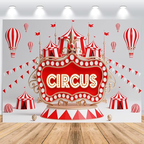 ASDCXZ Zirkus Hintergrund 3.6x2.5m, Rot Zirkus Zelt Heißluftballon Karneval Fotowand Hintergrund, Vinyl Fotobox Hintergrund für Holzzirkus Geburtstag Party Deko, Portrait Fotostudios Hintergründe ASDCXZ Zirkus Hintergrund 3.6x2.5m, Rot Zirkus Zelt Heißluftballon Karneval Fotowand Hintergrund, Vinyl Fotobox Hintergrund für Holzzirkus Geburtstag Party Deko, Portrait Fotostudios Hintergründe von ASDCXZ