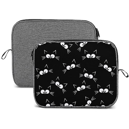 ASDTEHCY Laptophülle, niedliche schwarze Katzen-Muster, Laptop-Schutzhülle, Laptop-Tasche für 14 Zoll (35,6 cm) von ASDTEHCY