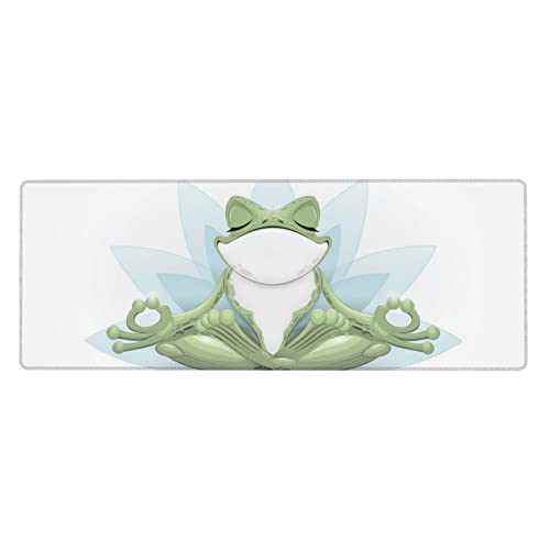 Lustiges Yoga Frosch Gaming Mauspad XXL, erweitertes großes Mauspad wasserdichte Tastaturmatte mit rutschfester Unterseite von ASEELO