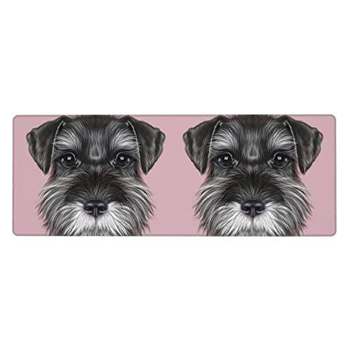 Schnauzer Hunde-Gaming-Mauspad, XXL, erweitertes großes Mauspad, wasserdichte Tastaturmatte mit rutschfester Unterseite von ASEELO