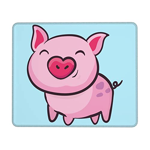 Smile Pink Pig Mauspad für Computer und Laptop, rutschfeste Gummiunterseite, tragbar von ASEELO