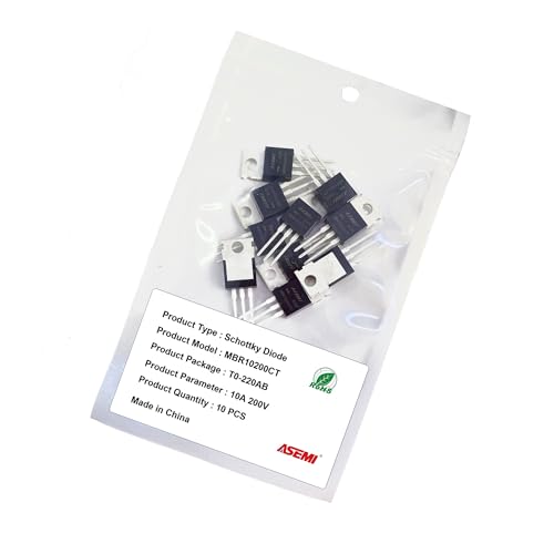 (Pack of 10pcs) MBR10200CT ASEMI TO-220AB Schottky Barrier Diode Mikron Chip 10a 200v for Television von ASEMI