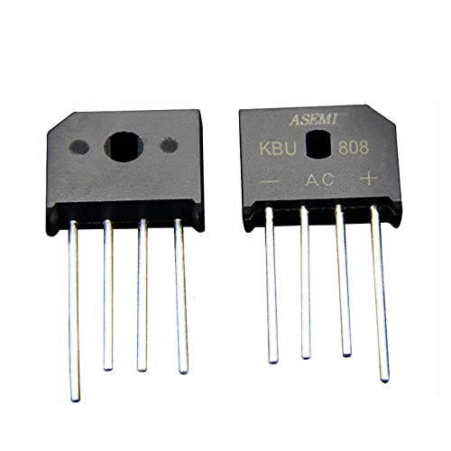 ASEMI KBU808(Pack of 10pcs) Through Hole Bridge Rectifier Diode KBU-4 Package 8A800V for Power Adapter… von ASEMI