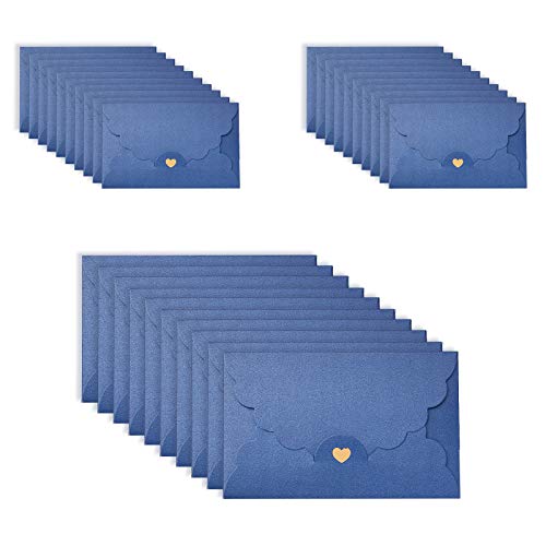 ASFINS Blau Briefumschläge, 30 Stück Mini Umschläge Geschenkkarte Umschlag für Weihnachten Geschenk Süße Umschlag für DIY Hochzeit Geburtstagsfeier, 17,4 x 11 cm (M) von ASFINS