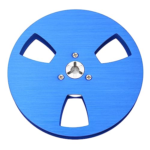 1/4 7 Zoll Leerbandspule, 3 Loch Leer Aufwickelspule für Kassettenspieler, Universal Tonbandspule mit Offener Tonbandspule aus Aluminiumlegierung (Blau) von ASHATA