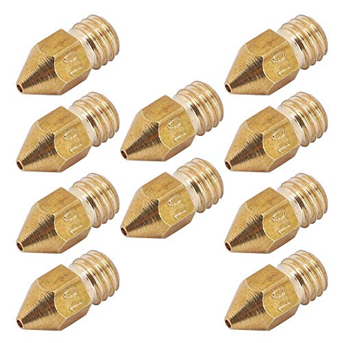 10pcs 3D Drucker Düse,Messing 1mm 3D Drucker Extruder MK8 Düse Druckkopf Nozzle,3D Printer Accessory Nozzle Extruder Düse Kits,Geeignet für MK8 1,75 mm ABS/PLA 3D-Drucker Gold 10pcs 3D Drucker Düse,Messing 1mm 3D Drucker Extruder MK8 Düse Druckkopf Nozzle,3D Printer Accessory Nozzle Extruder Düse Kits,Geeignet für MK8 1,75 mm ABS/PLA 3D-Drucker Gold von ASHATA