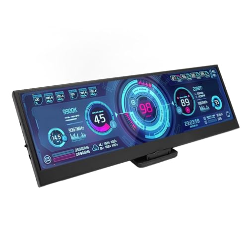 14 Zoll PC Temperaturanzeige, 1920 X 550, 60 Hz, Aida64, Computertemperatur, CPU GPU Monitor, Sekundärer Monitor, Gestreckte Leiste, LCD Bildschirm, Unterstützung für HDMI, für von ASHATA