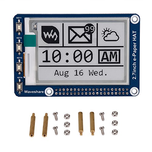 2.7 Zoll E-Paper Display HAT Module,Richer-R E-Ink Display Hat 264x176,Electronic Paper Screen Panel Schwarz-Weiß mit Embedded Controller für Raspberry Pi 2B / 3B / Zero / Zero W/ A-Rduino von ASHATA