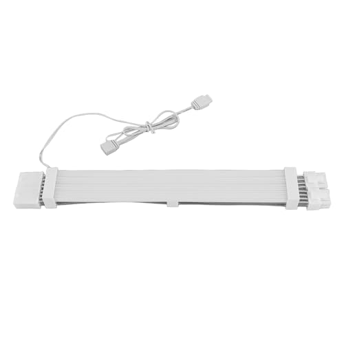 24 poliges Adressierbares RGB Stromverlängerungskabel, RGB Netzteilkabel, Unterstützt 5 V, 3 poliges Synchronisiertes 18 AWG RGB PC Kabel für Desktop Computer (2x8PIN Grafikkarte von ASHATA