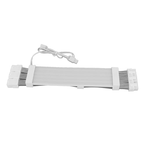 24 poliges Adressierbares RGB Stromverlängerungskabel, RGB Netzteilkabel, Unterstützt 5 V, 3 poliges Synchronisiertes 18 AWG RGB PC Kabel für Desktop Computer (3x8PIN Grafikkarte von ASHATA