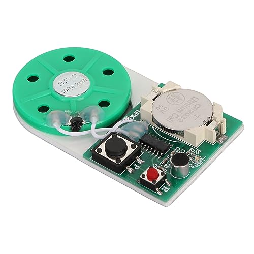 25 Sekunden Aufnehmbares Sprachmodul, per Knopfdruck Aktiviertes MP3 Musik Soundmodul, DIY Grußkarten Chip Musikton Sprachaufzeichnungsmodul von ASHATA