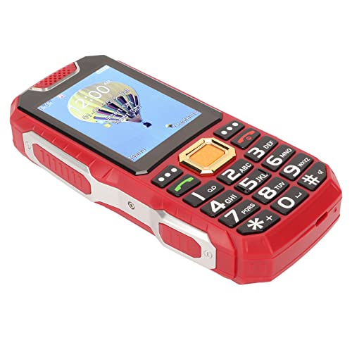 2G Senior Handy, Big Button Dual-Card-Handy mit 2,8 in HD-Bildschirm und Taschenlampe, Geschenk für ältere Schüler Eltern, Entsperrt Einfach zu Bedienende Handy (Rot) von ASHATA