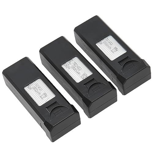 3 Stück 3,7 V 1800 MAh Drohnen-Lipo-Ersatzakku Kompatibel mit A258 F184 SP3 RC UAV-Drohne, RC Quadcopter Drohnen-Lithium-Akku mit 1 Schleppkabel und 3 Ladekabeln von ASHATA