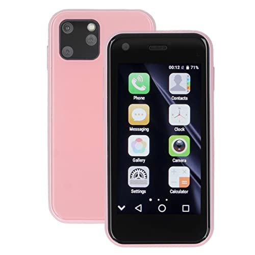 3G-Smartphone, Kleines Entsperrtes Telefon, 2,5-Zoll-Handy, 1 GB RAM, 8 GB ROM mit 2 MP und 5 MP HD-Kamera für Android (Sakura-Pink) von ASHATA