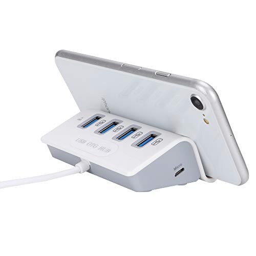 4 Port USB HUB Mehrere Schnittstellen OTG HUB Adapter für Telefon Tablet Desktop USB C HUB,BYEASY USB C auf USB 2.0 HUB für MAC OS, und Andere Betriebssysteme,Weiß von ASHATA