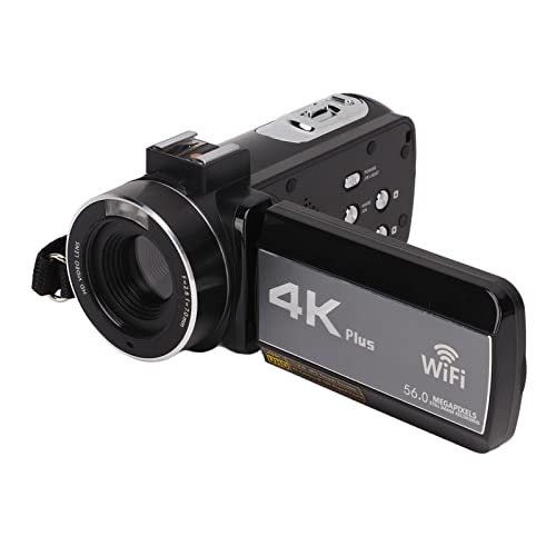 4K 56MP HD-Digitalvideokamera, Videokamera-Camcorder, 3,0-Zoll-IPS-Touchscreen, 18-facher Digitalzoom-Videocamcorder mit IR-Fernbedienung von ASHATA