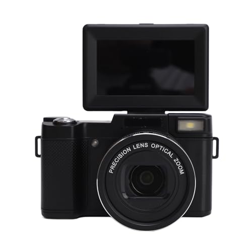 4K-Digitalkamera, 48 MP, 5-facher 8-facher Zoom, Vlogging-Kamera mit 3-Zoll-Klappbildschirm, Professionelle Kompakte Kleine Reisekamera für Wandern und Camping von ASHATA