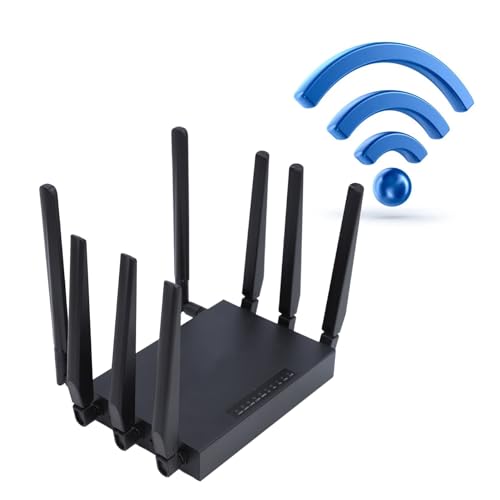 5G CPE-Router, 5G 1000 Mbit/s LAN Netzwerk Router Gigabit Ethernet Dual Band 2,4G/5,8G Mobilfunk Router Repeater Brücke mit SIM Kartensteckplatz, 8 Antennen, Bis zu 20 Benutzer von ASHATA