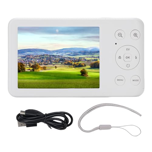 64MP Digitalkamera 10X Optischer Zoom, Vlogging Kamera für YouTube mit 3 Zoll Bildschirm, 2X Digitalzoom, Autofokus, mit Blitz, Reise Selfie, Timer Funktion (White) von ASHATA