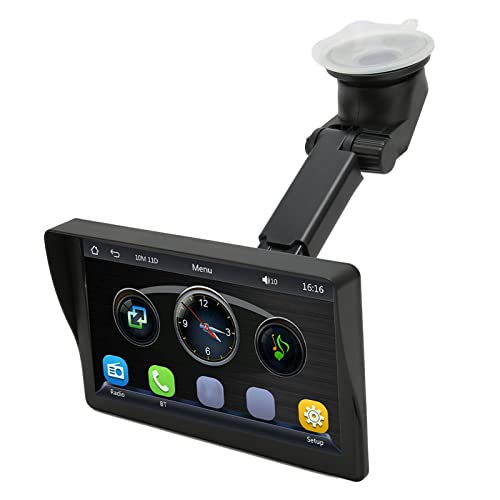 7 Zoll Touchscreen Autoradio, Autoradio MP5 Player, Tragbarer Multimedia Player mit Sonnenblende, Ausgestattet mit 12 LED Rückfahrkameras, für Carplay für Android von ASHATA