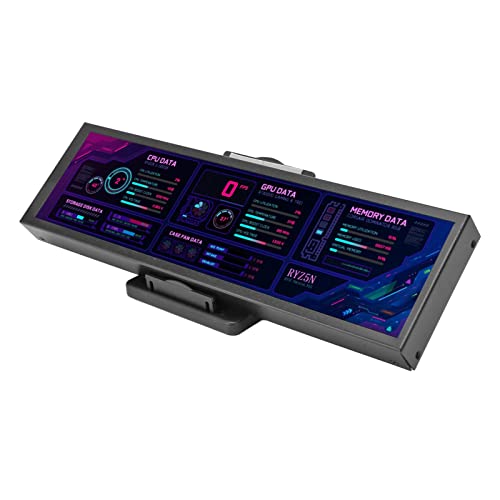 8,8 Zoll Computer Temperaturmonitor, IPS Touch, PC Temperaturanzeige für AIDA64 1920 X 480 60 Hz, USB C Schnittstelle, CPU, GPU, SSD, Datenbildschirm für Raspberry Pi für von ASHATA