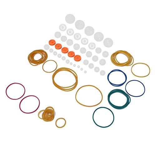 84pcs 2mm Kunststoff Riemenscheibe Zahnräder Set Riemenscheibe Gummiband Kombination Fit für DIY Modell Spielzeug von ASHATA