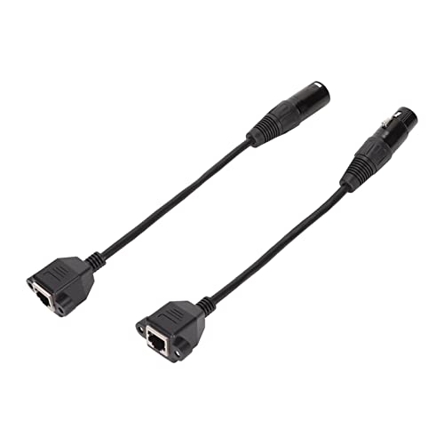 ASHATA 1 Paar XLR 3-Pin auf RJ45 Adapterkabel, XLR Stecker auf RJ45 Buchse Netzwerkkabel für DMX Con Controller Serie und LED RGB Strip von ASHATA