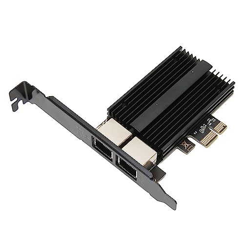 ASHATA 10/100/1000/2500Mbps Gigabit Ethernet PCI Express Netzwerkkarte, RJ45 Dual Port PCI E Netzwerkkartenadapter, für Desktop PC, für Win 7/8/10/11, für OS X Laptop von ASHATA