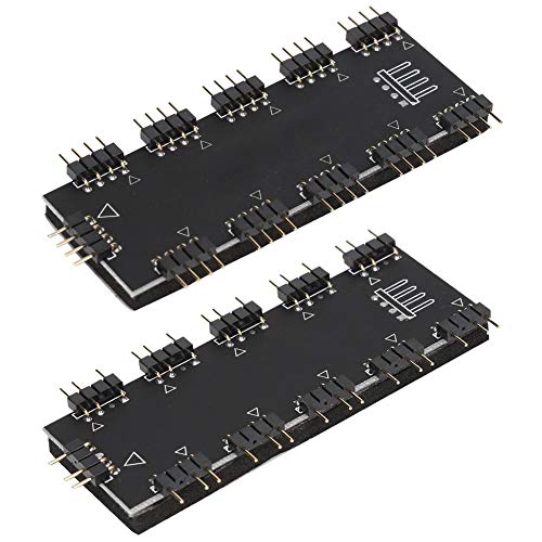 ASHATA 10-Kanal RGB Hub, Computer Lüfter RGB Hub, PC MOD Motherboard RGB Lüfter Verlängerungskabel, RGB LED Splitter Hub, Geeignet für PC Desktop Computer Motherboard(5V 3-Pin) von ASHATA