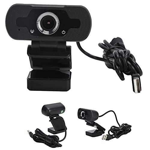 ASHATA 1080P-Webcam,Full-HD-USB-Webkamera mit Mikrofon mit Rauschunterdrückung,mit Multifunktionsbasis,Manueller Fokus,für XP/Vista/Win7/Win8/Win10 von ASHATA