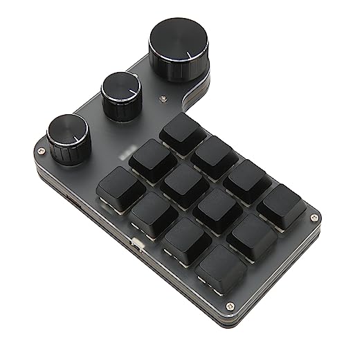 ASHATA 12 Tasten Gaming Tastatur mit 3 Knöpfen, Makro mechanische Tastatur, Gaming Tastatur, Roter Schalter, Benutzerdefinierte Tasten, Wasserdicht, (Kabelgebundenes USB) von ASHATA