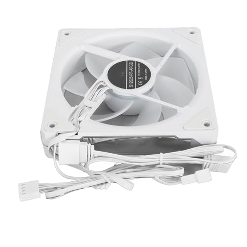 ASHATA 120-mm-ARGB-PWM-Gehäuselüfter, ARGB-PWM-Gehäuselüfter, 800 Bis 2000 U/min 4-Pin-PWM-Silent-Computerlüfter RGB-Motherboard-Synchronisierung Computer-PC-Lüfter (Reverse Leaf White) von ASHATA