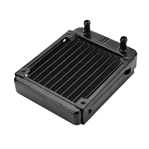 ASHATA 120mm Aluminium Radiator, Computer CPU Wasserkühlung Aluminiumheizkörper,10 Röhren Wasserkühler Kühlkörper 120mm Radiator für PC Wasserkühlung Schwarz von ASHATA