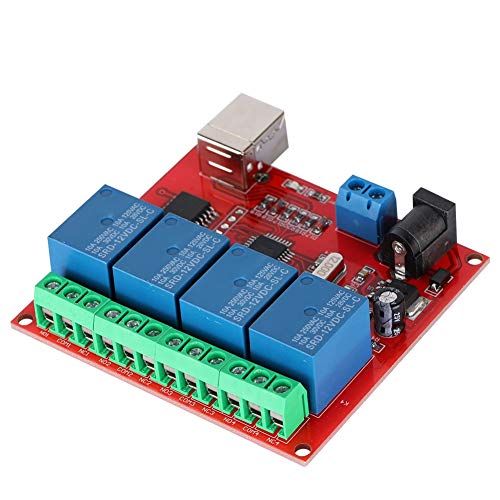 ASHATA 12V Relay Module,4 Kanal DC 12V Relaismodul Computer USB Smart Switch Controller Relaismodul,Hochleistung Relais Modul PC USB Erweiterungsplatine Board von ASHATA